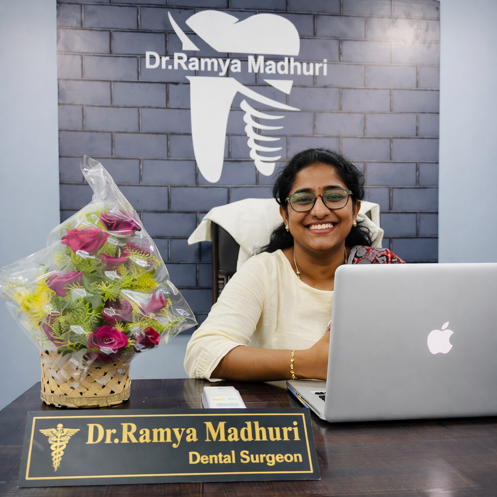 Dr. Ramya Madhuri in her dental office